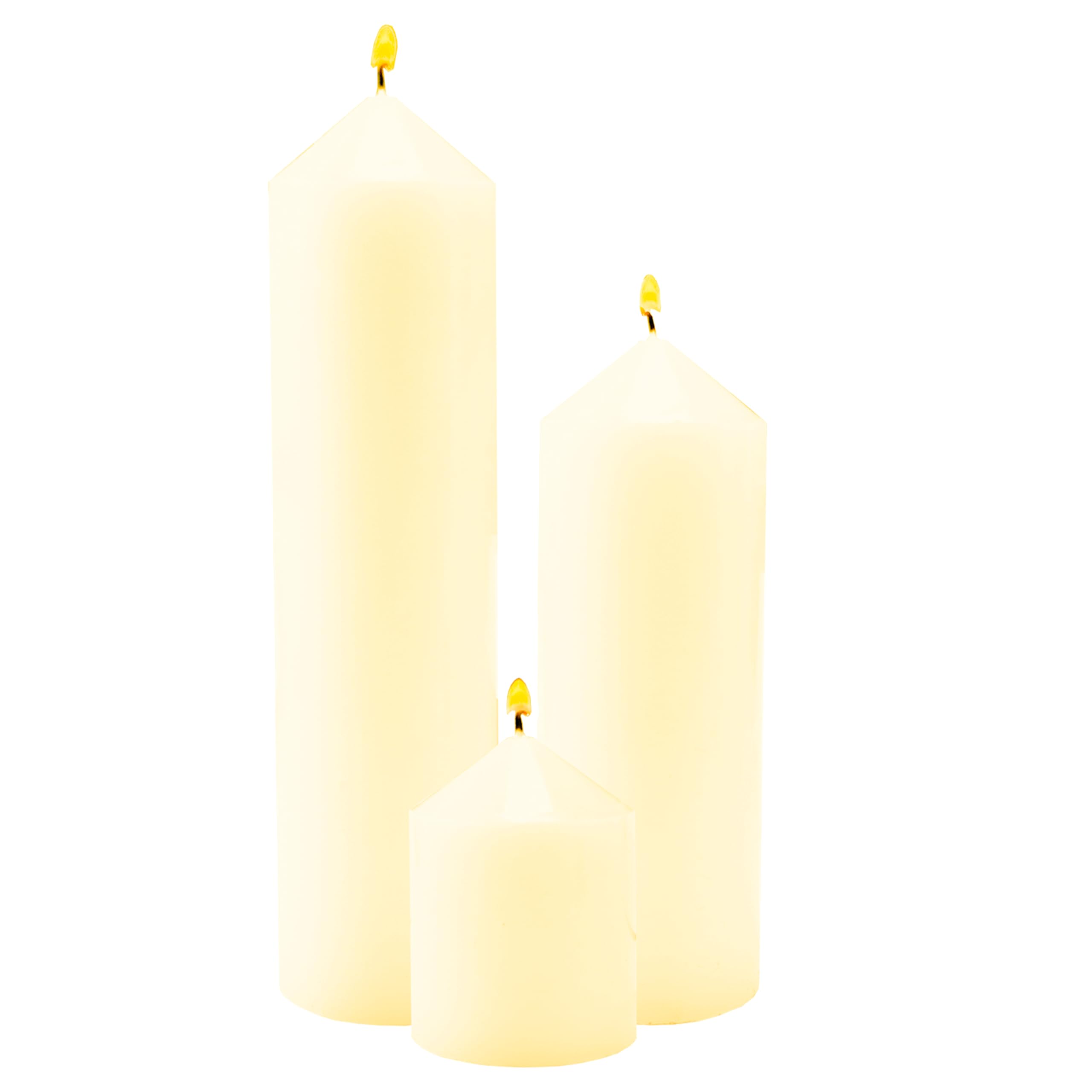 36 Pcs Pink Pillar Candles Bulk Set，Hurricane Candles，3 Different Lengths (12 Each)，Dripless Unscented Smokeless，Gives You a Better Atmosphere When Organizing Wedding or Event Party.