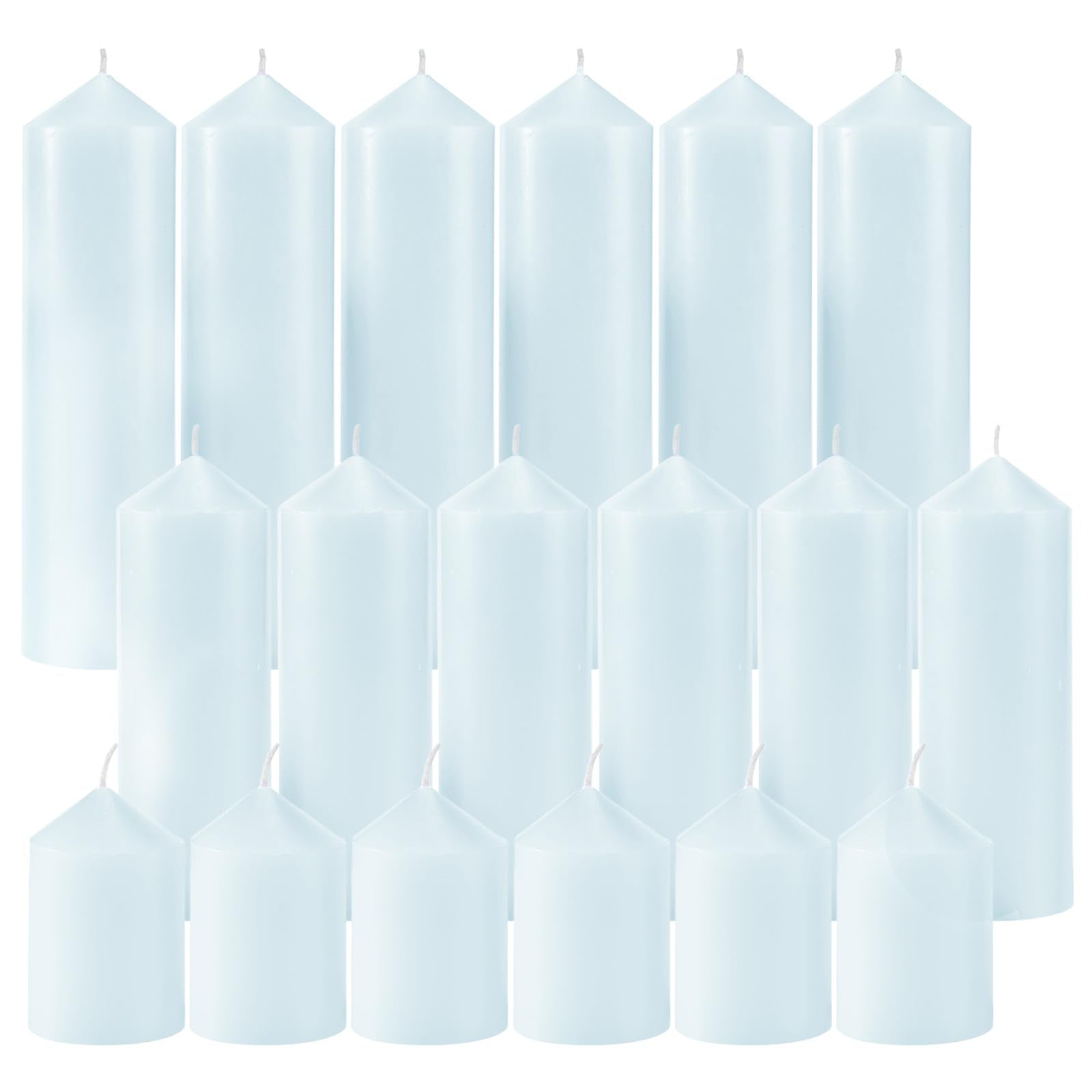 36 Pcs Pink Pillar Candles Bulk Set，Hurricane Candles，3 Different Lengths (12 Each)，Dripless Unscented Smokeless，Gives You a Better Atmosphere When Organizing Wedding or Event Party.