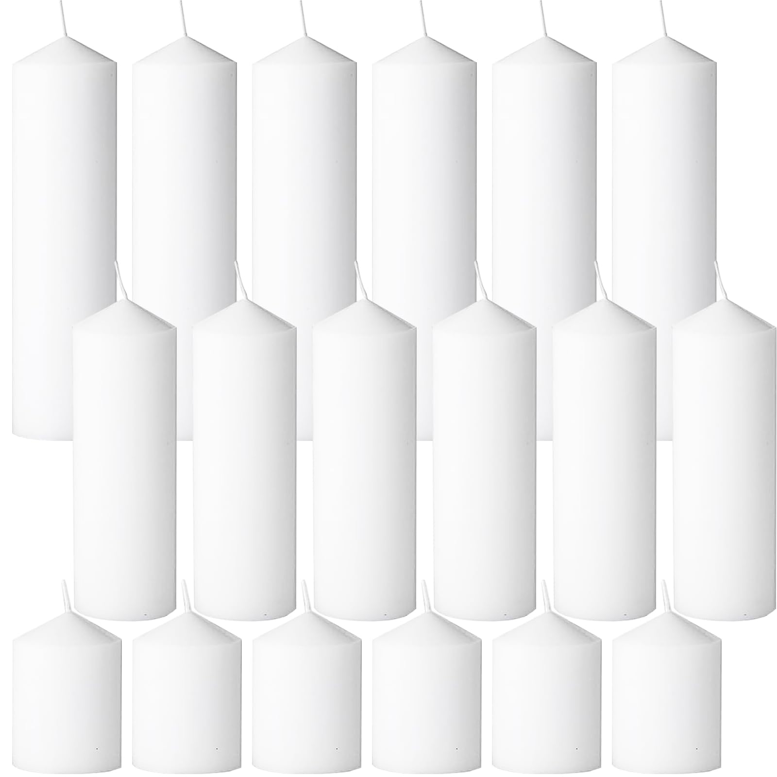 36 Pcs Pink Pillar Candles Bulk Set，Hurricane Candles，3 Different Lengths (12 Each)，Dripless Unscented Smokeless，Gives You a Better Atmosphere When Organizing Wedding or Event Party.