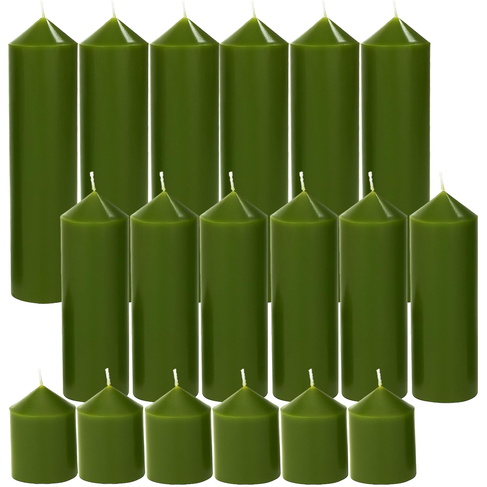 36 Pcs Pink Pillar Candles Bulk Set，Hurricane Candles，3 Different Lengths (12 Each)，Dripless Unscented Smokeless，Gives You a Better Atmosphere When Organizing Wedding or Event Party.