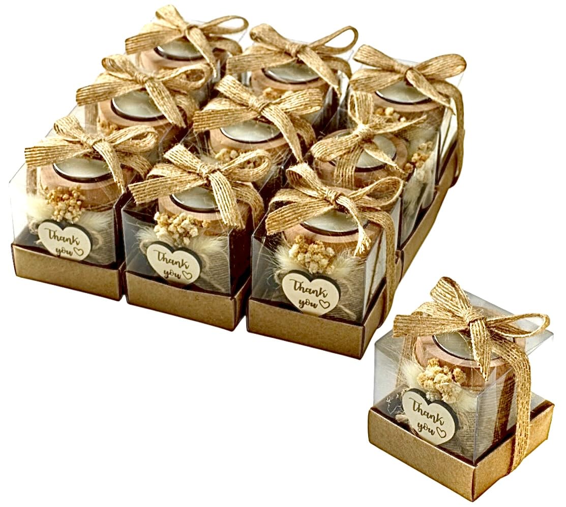 40 Tealight Candle Holders Wedding Favors for Guests Bulk- Return Gifts Bridal Shower, Party Favors Adults for Guest, Thank You Gifts - Decorative for Table Centerpiece