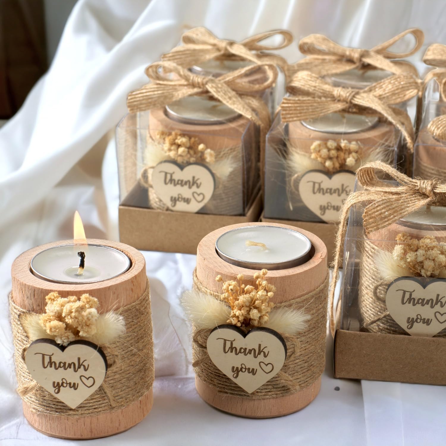 40 Tealight Candle Holders Wedding Favors for Guests Bulk- Return Gifts Bridal Shower, Party Favors Adults for Guest, Thank You Gifts - Decorative for Table Centerpiece