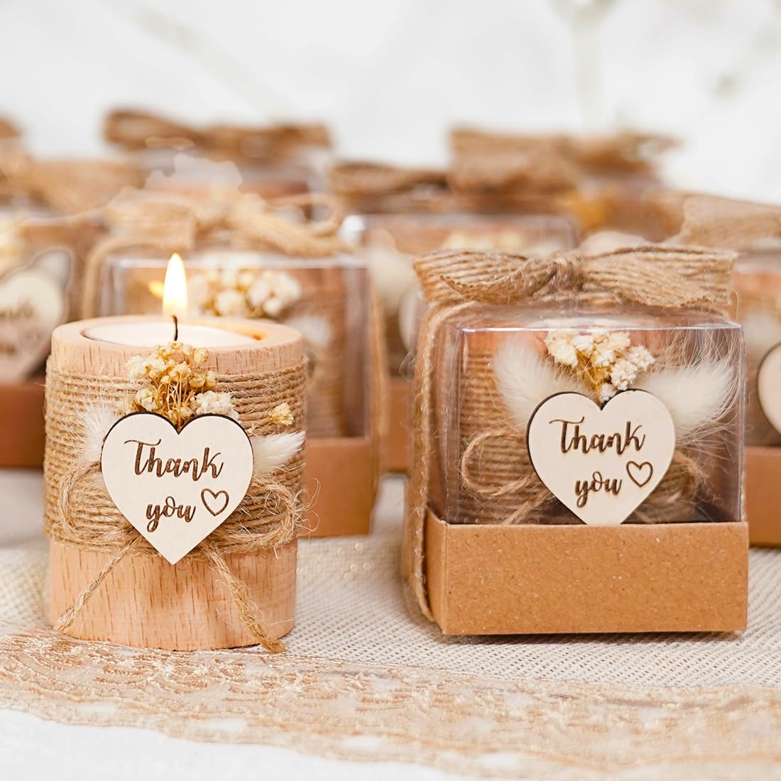 40 Tealight Candle Holders Wedding Favors for Guests Bulk- Return Gifts Bridal Shower, Party Favors Adults for Guest, Thank You Gifts - Decorative for Table Centerpiece