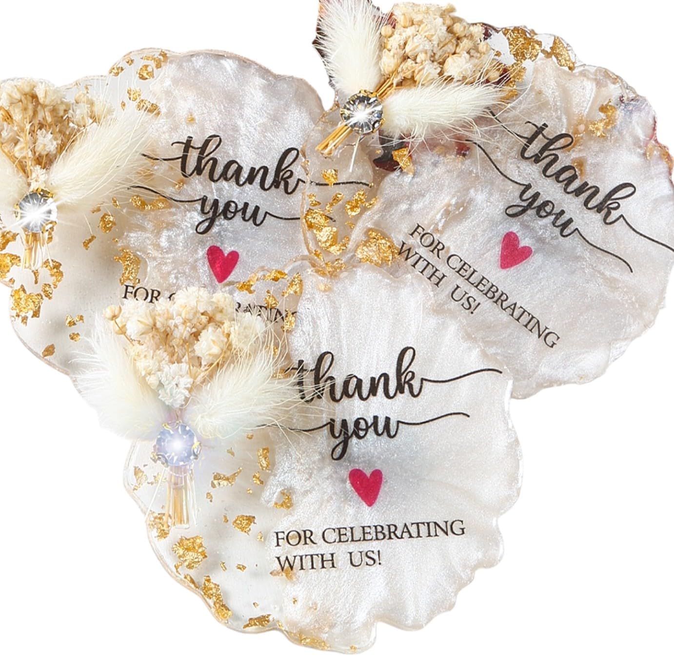 40 Resin-Floral Wedding Favors for Guests, Bridal Shower, Baby Shower Favors Magnets, Return Gifts, Birthday Party Favors Souvenirs for Guests