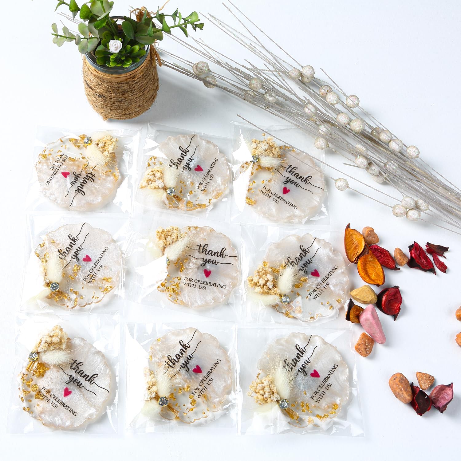 100 Pcs Wedding Favors for Guests, Resin Magnets, Baby Shower, Bridal Shower, Souvenirs for Guests Adult Birthday Favors, Return Gifts