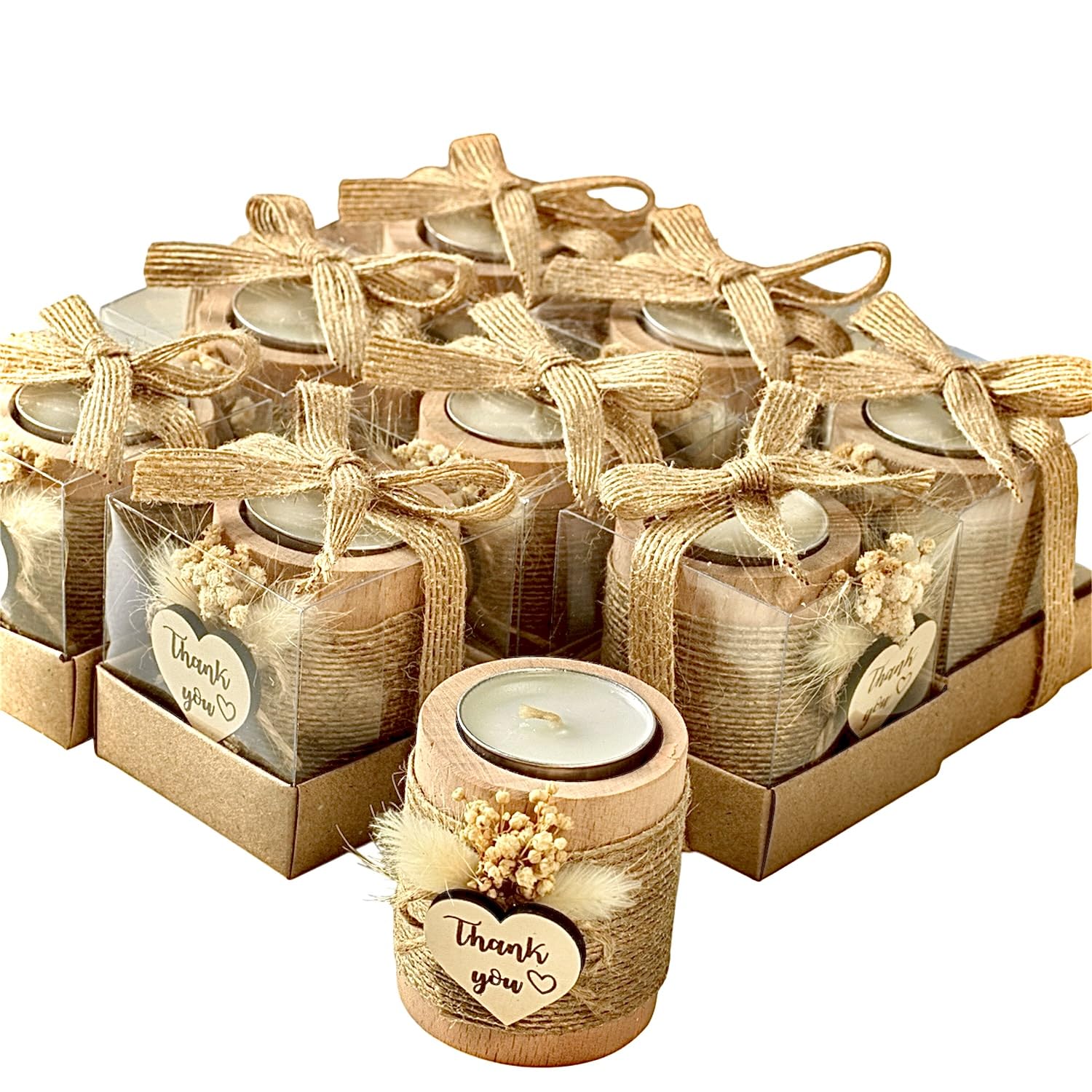 10 Pack Tealight Candle Holders Baby Shower Favors for Guests - Gender Reveal Return Gifts Boy Blue, Baby Shower Decorations Boy, Thank You Gifts - Decorative for Table Centerpiece